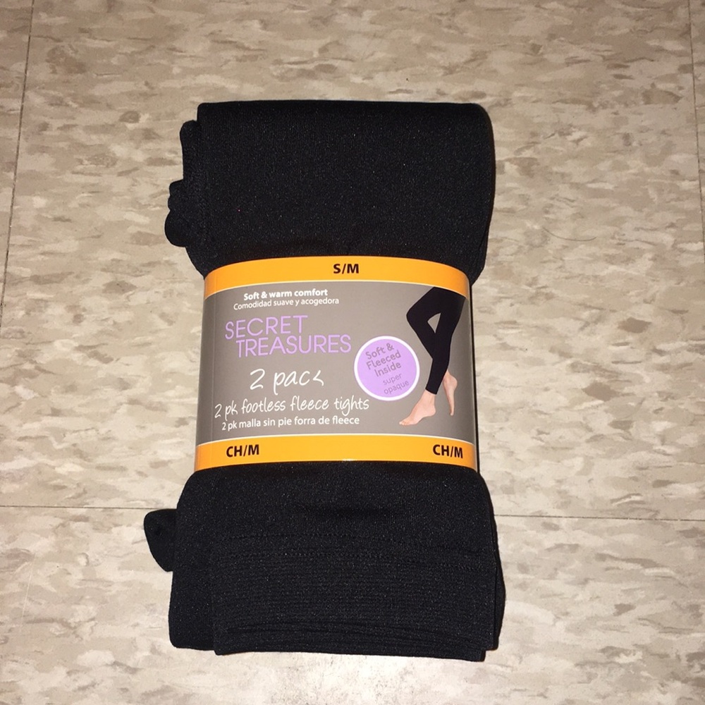 Footless fleece tights (2 pack)